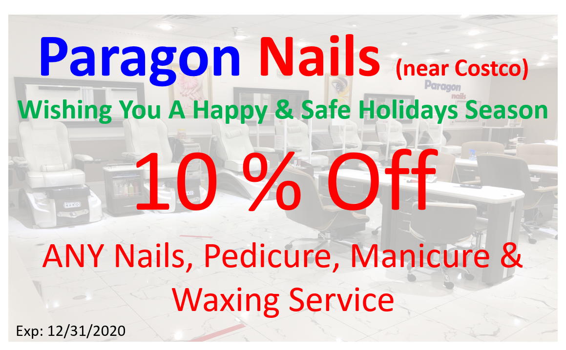 Paragon Nails Save 10 OFF for any services Beauty Coupons Around You