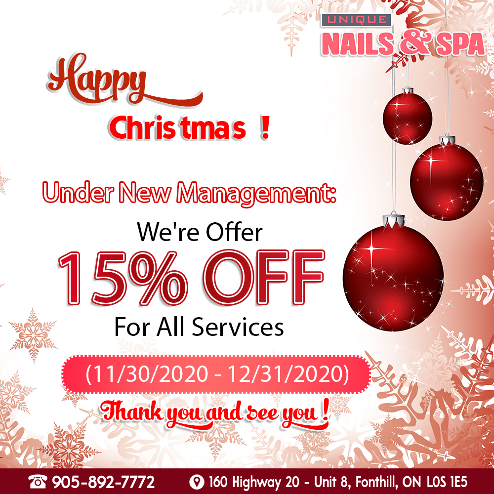 Save 15 off for Xmas at Unique Nails & Spa Beauty Coupons Around You