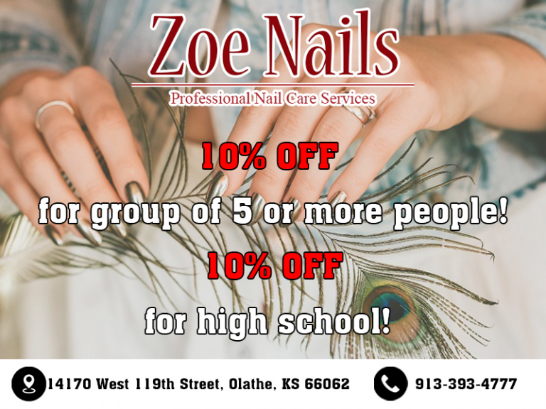 10 OFF ZOE NAILS Beauty Coupons Around You