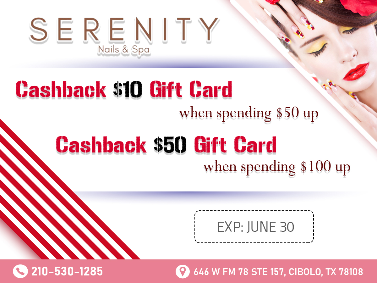 Serenity Nails & Spa : Cash back up to 50$. See more - Beauty Coupons ...