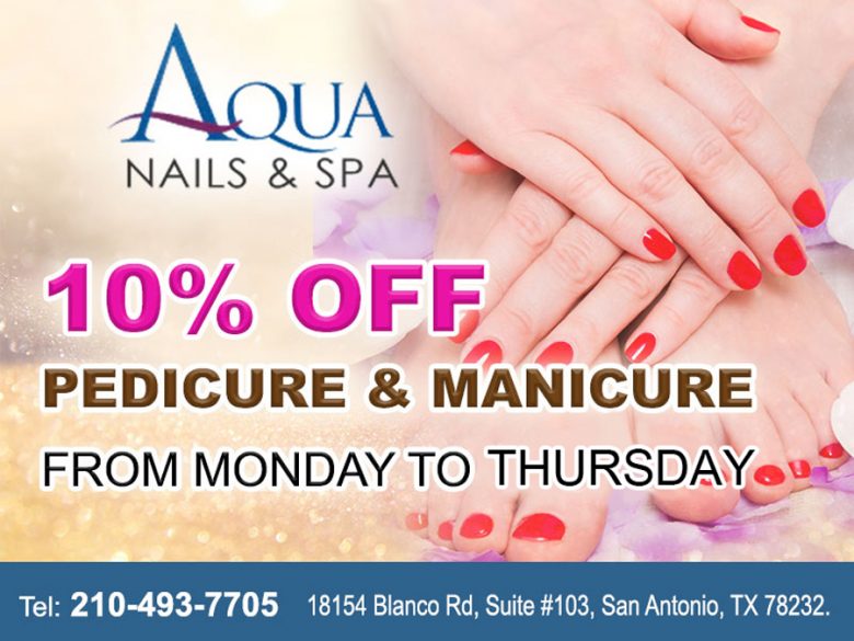 Aqua Nails Spa | 10% off pedicure and manicure from Monday to Thursday