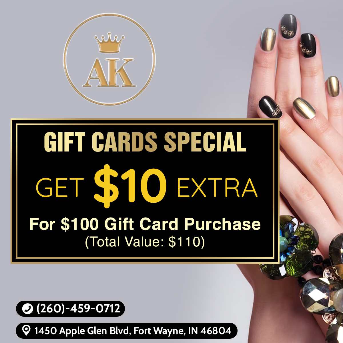 Special Promotion from AK SPA Nail salon Fort Wayne, IN 46804