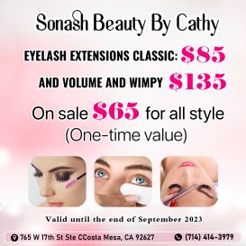 flat price $65 for any style of eyelash extensions