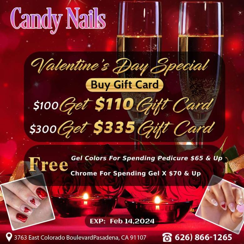 Valentine's Special Offer at Candy Nails, Pasadena, CA!