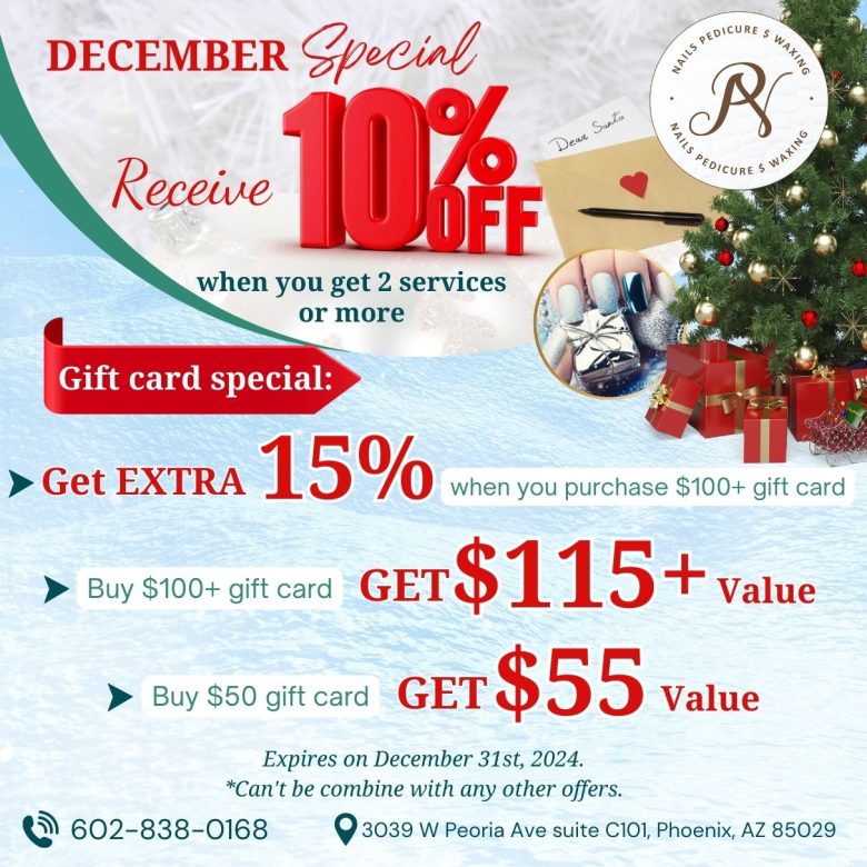 Unwrap the Magic with December Specials at Pro Nails By Tina in Phoenix, AZ 85029